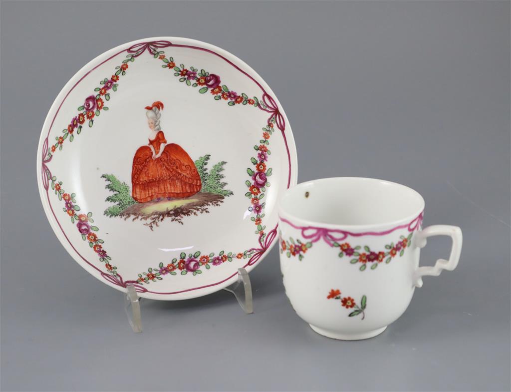 A Vienna coffee cup and saucer, c.1760, 13cm diameter